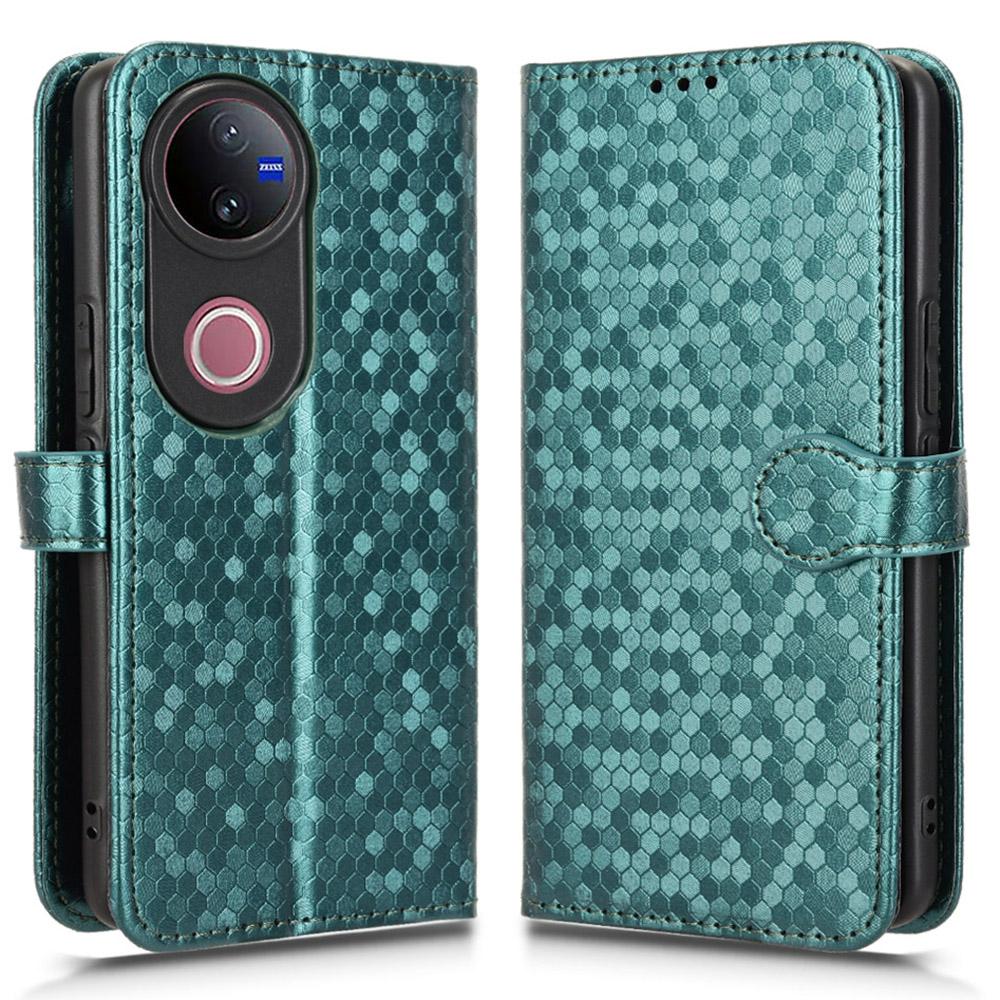 For Vivo V50 5G Wallet Case Dot Pattern Imprint PU Leather Phone Cover