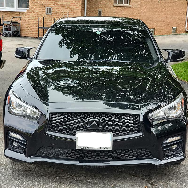 High Quality Bright Black Rear View Door Wing Side Mirror Cover Caps Shell Case For Infiniti Q50 Q60 QX30 Q70 2014-2022
