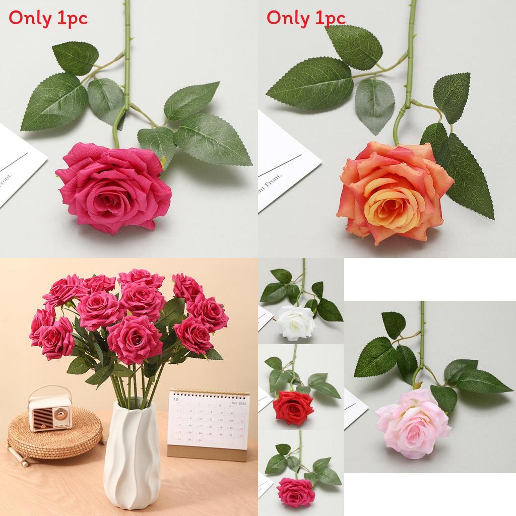 Silk Rose Bouquet For Wedding Photography Props Home Decor Party Styling