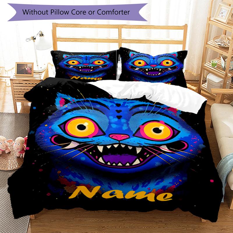 3pcs Custom Name KPop Demon Hunters Bedding Set Duvet Cover Closure Includes 1 Duvet Cover & 2 Pillowcases, Soft and Comfortable for All Seasons.