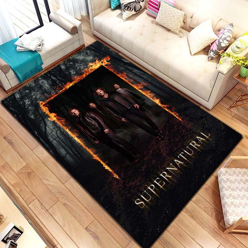 2026new Supernatural Sign Dean Sam Carpet Rug for Living Room Bedroom Home Sofa Decoration,Kids Play Area Rug Non-slip Floor Mat