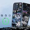 Cool Black Graffiti Phone Case For iPhone 13 14 15 11 12 16 17 Pro Max Plus For Magsafe Magnetic Shell