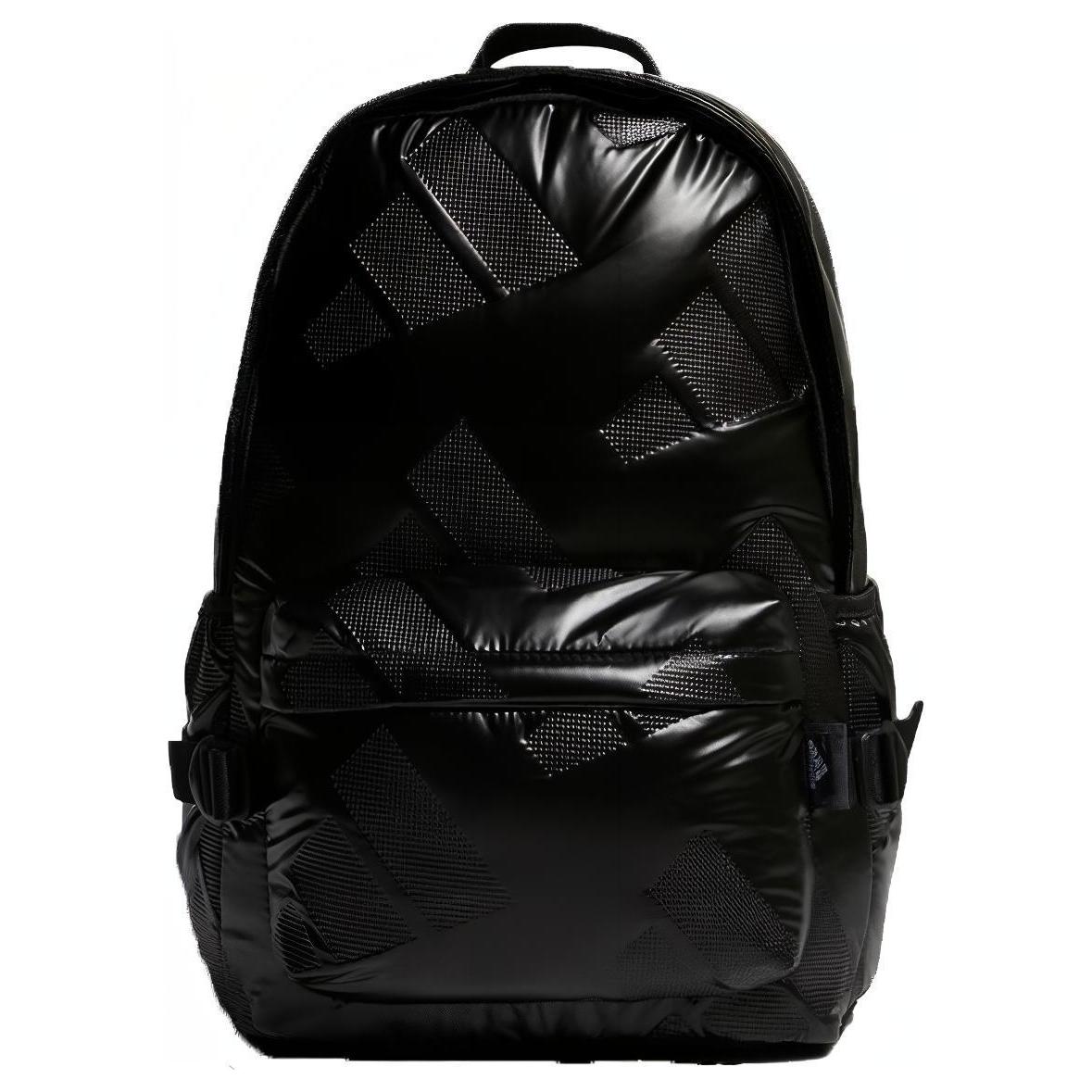 Adidas Zipper Closure Polyester Sports Training Casual Backpack Unisex Backpack Black H31344 Black