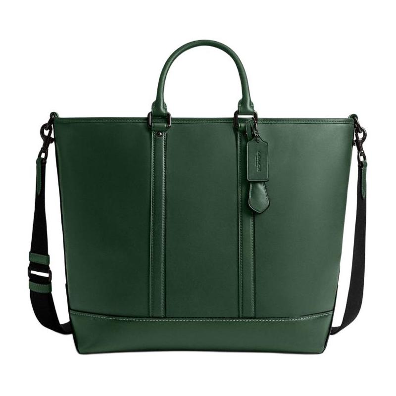 

COACH Metropolitan Adjustable Detachable Shoulder Strap Top Zipper Closure Calf Leather Shoulder Handbag Large Men s Forest Green зелений