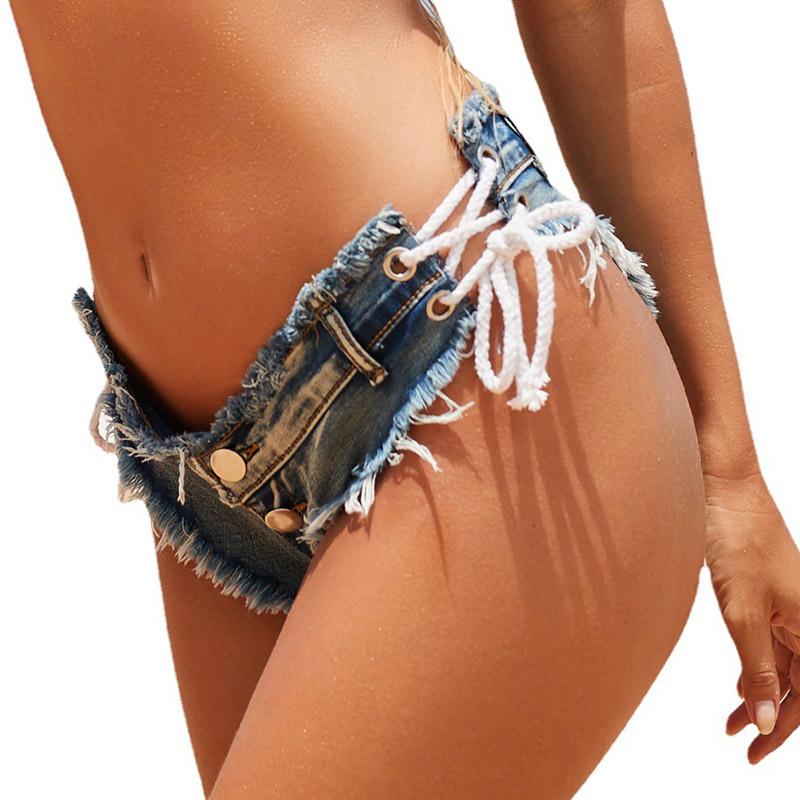 

Повседневные синие джинсовые шорты, женские стринги с низкой талией, облегающие шорты, летние пляжные уличные джинсовые шорты L светло-синий