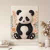 Creative DIY Framed Pearl Art Kit with Cute Panda Floral Pattern Sparkling Bead Canvas Ready to Display Relaxing Gift for Adults Craft Decor