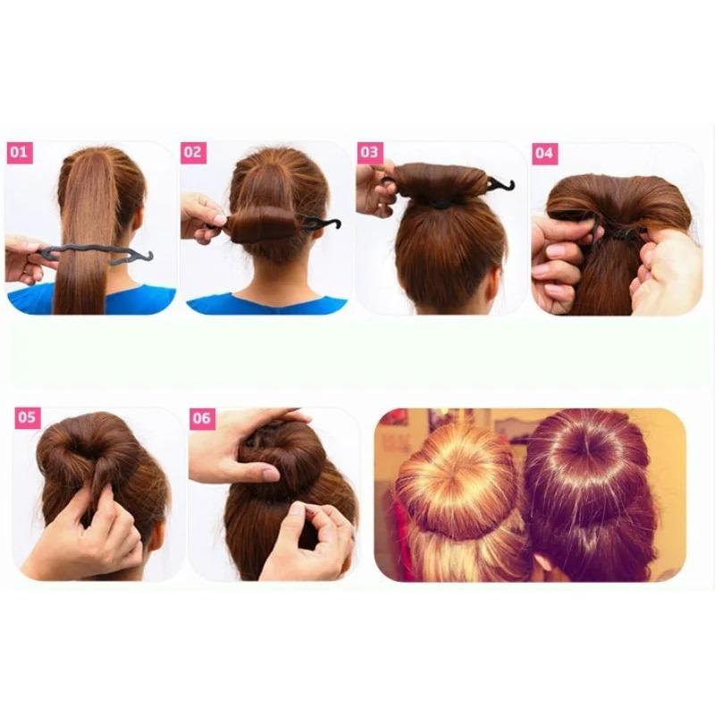 Set da 6 pezzi Strumento per trecce per capelli Fermaglio per capelli Fermaglio per capelli Rullo per chignon Creatore Twister Arricciacapelli Coda di cavallo Portatile Hair DIY Strumenti per accessori di styling