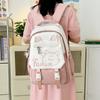 2026 New Large Capacity Nylon Backpack Student Simple Cute Cat School Bag Multifunctional Storage Pack