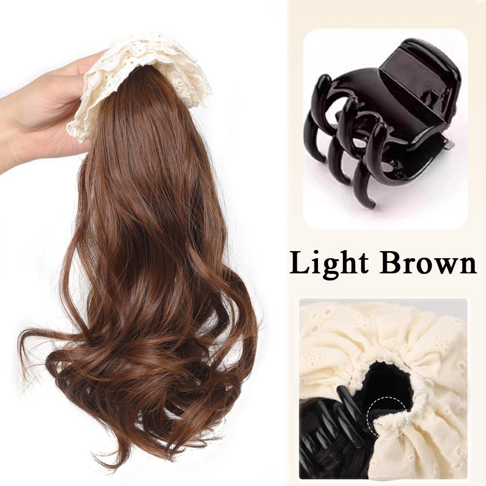 

Заколка с когтями в виде розы в наращивании хвоста Синтетическая заколка с когтями Наращивание волос с конским хвостом Длинные вьющиеся волосы Конский хвост для W