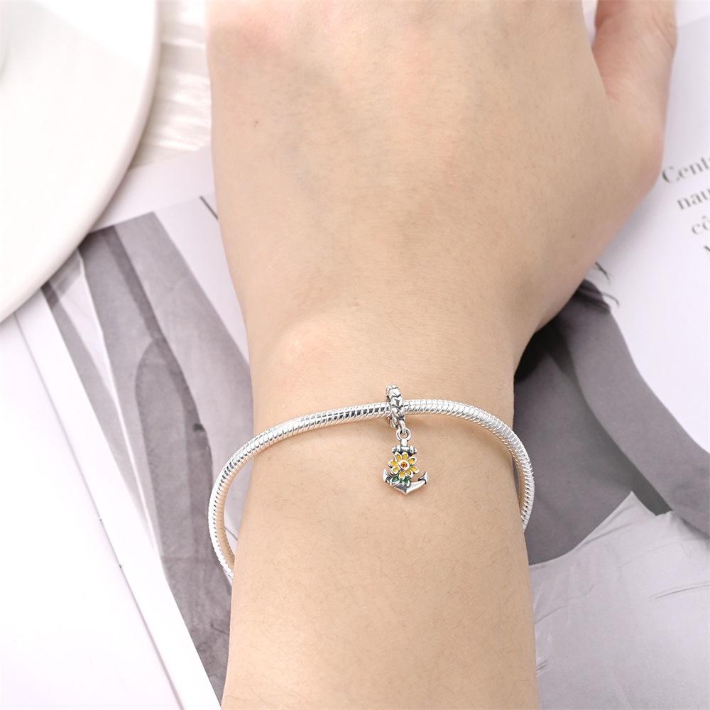 Argint 925 Original Stil DIY Accesorii Bijuterii Argint Sterling 925 Pandantiv Mărgele Floare Bicicletă Cameră Pandantiv Brățară cu Mărgele Bijuterii Cadou