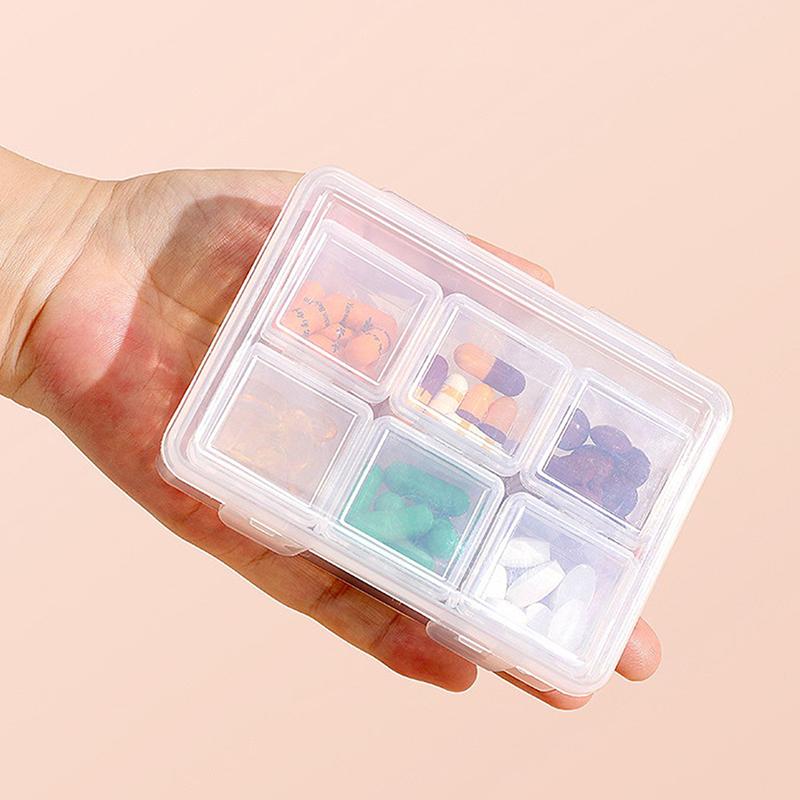 Portable Medicine Storage Box, Plastic Desktop Medicine Storage Box With Lid, Mini Household Medicine Box