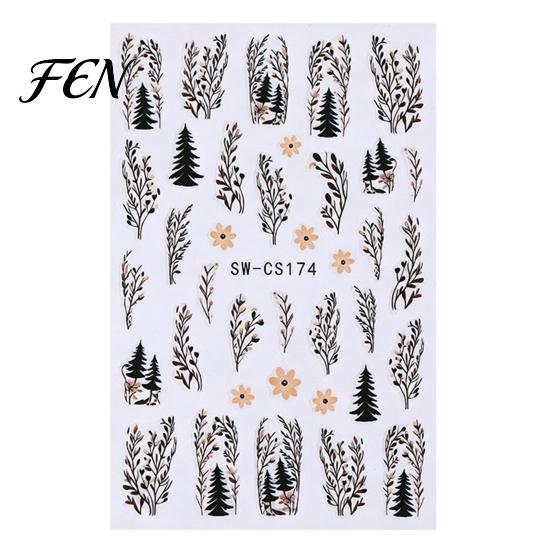 Waterproof Nail Decorations Autumn Leaf Art Stickers, Fall Maple Leaves Theme Accessories Manicure Decals, Self-Adhesive Stickers for Women and Girls