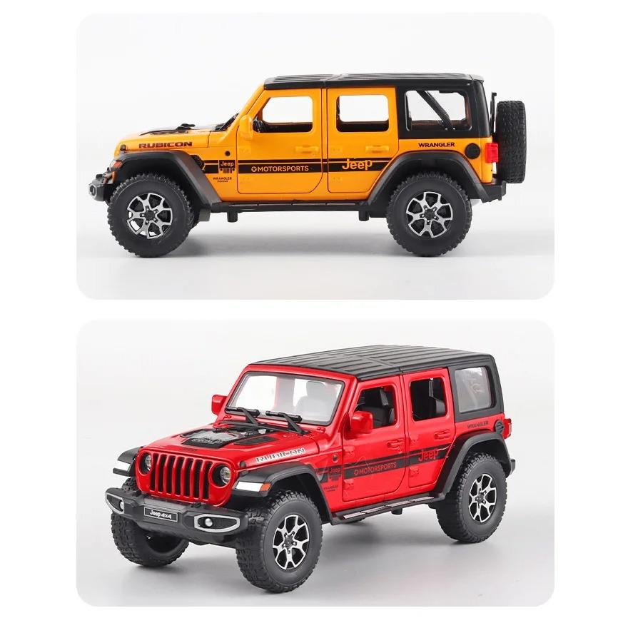 1/22 Scale Jeeps Wrangler Pickup Off-road Vehicle Alloy Model Car Simulation Sound and Light Diecast Metal Toy Collection Gift for Boy