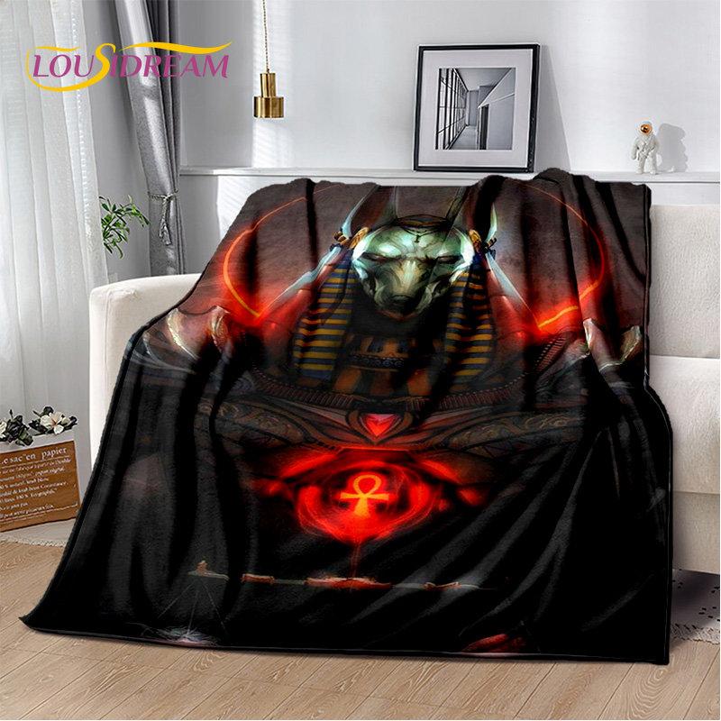 Anubis Ägypten Tod Mythologie Horus Weiche Plüschdecke, Flanelldecke Überwurfdecke für Wohnzimmer Schlafzimmer Bett Sofa Picknick Kinder