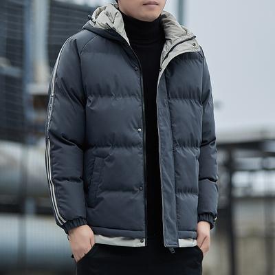 Bieza ikdienas vīriešu jaka Winter Trend Down Kokvilnas polsterēta jaka ar biezu kapuci, vaļīga kokvilnas polsterēta jaka dūnu kokvilnas polsterēta jaka vīriešiem