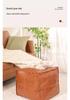 Lagerhocker aus Leder mit Sitzkissen - Multifunktionales Futon-Sofa und Hocker