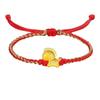 Gold 999 Zodiac Horse Charm Bracelet with Red Rope - Birth Year Gift for Girlfriend