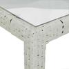 Garden Table 90x90x75 cm Tempered Glass Poly Rattan White