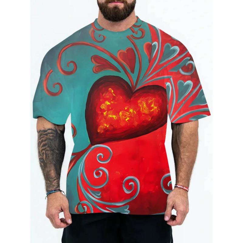 Summer 3D Printed Cartoon Anime Loose Men's Short Sleeved T-shirt