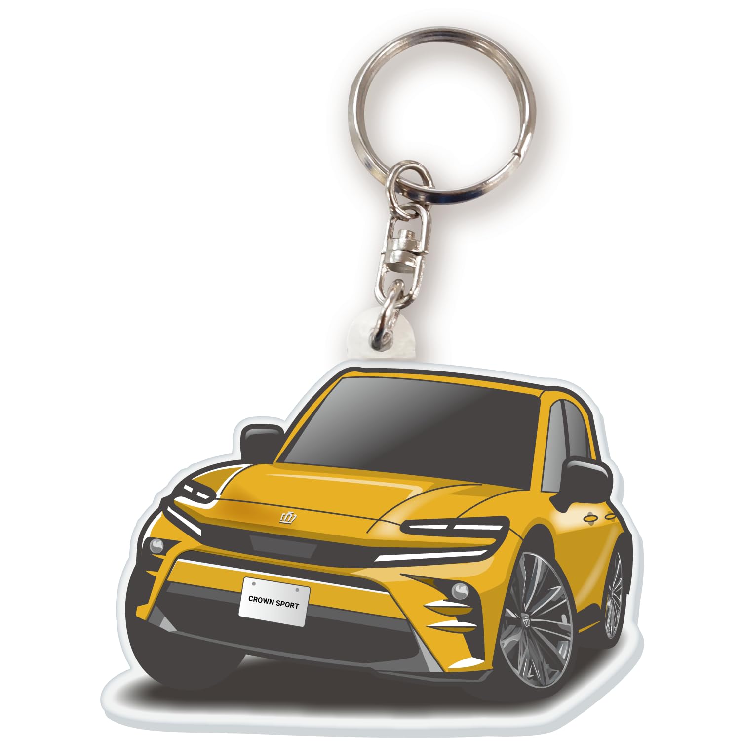 Брелок для ключей акриловый Jeep Center Car, лицензированный продукт Toyota, Crown Sports (16-е поколение), желтый (горчица) жёлтый