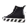 OFF WHITE Vulkanizovaná plátěná kotníková teniska 'Černá Bílá' OMIA119F21FAB0011001