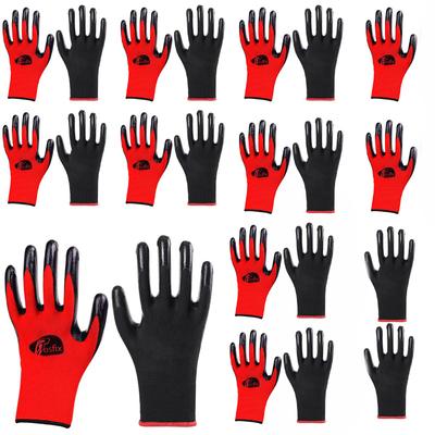 Work Gloves L / Size 10 – Protection and Comfort | Seamless Polyester Knit | Latex Coated, 10 Pairs