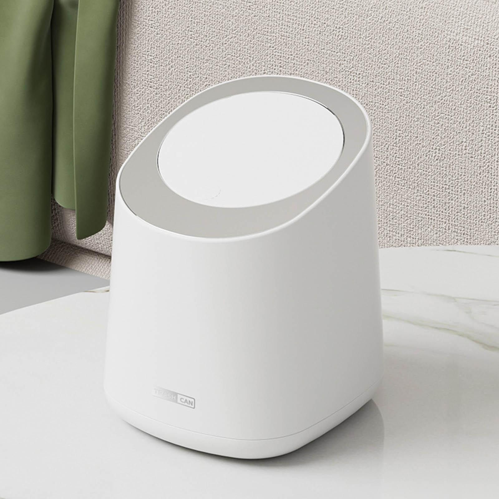 

Мини-мусорный бак на столешнице с рулонами мешков для мусора, мусорный бак с крышкой прессового типа, настольный мусорный бак, подходящий для туалетного столика в ванной, журнального столика, выключения белый