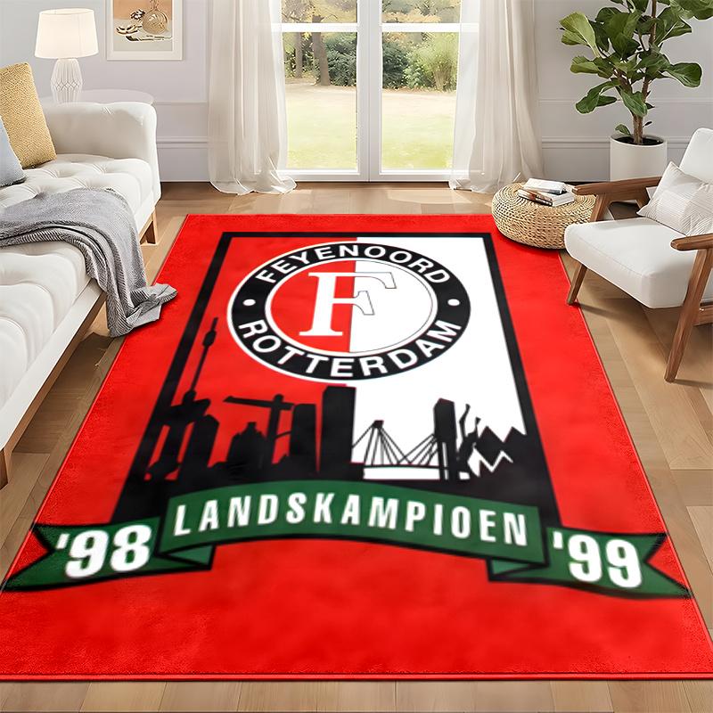 Feyenoord Rotterdam Tæppe Dørmåtte til Stue eller Soveværelse Beskyttende Måtte Under Stol Kontordekoration Julegave Fødselsdagsgave