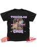 Thiccolas Cage Funny Prank T-shirt - Bohemian Style Unisex Cotton Tee with Pink & Purple Print
