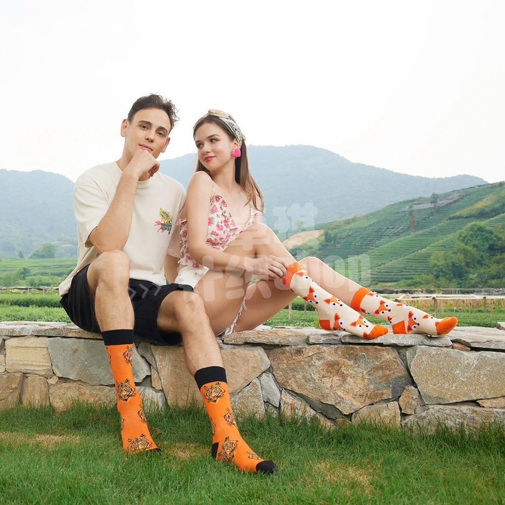 Męskie skarpetki ze zwierzęcej serii, damskie modne osobowościowe hip-hopowe deskorolkowe skarpetki średniej długości dla mężczyzn i kobiet,