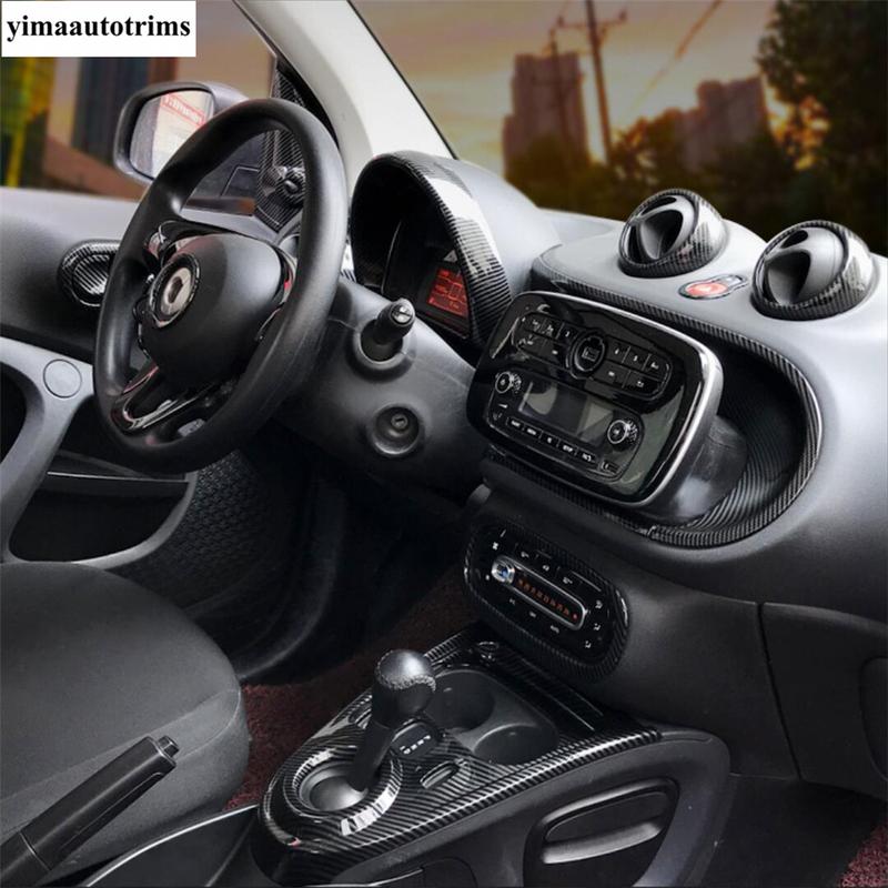 Dashboard Gear Panel Reading Light Handle Bowl Window Lift Cover Trim For Smart 453 Fortwo 2015 -  Carbon Fiber Accessories