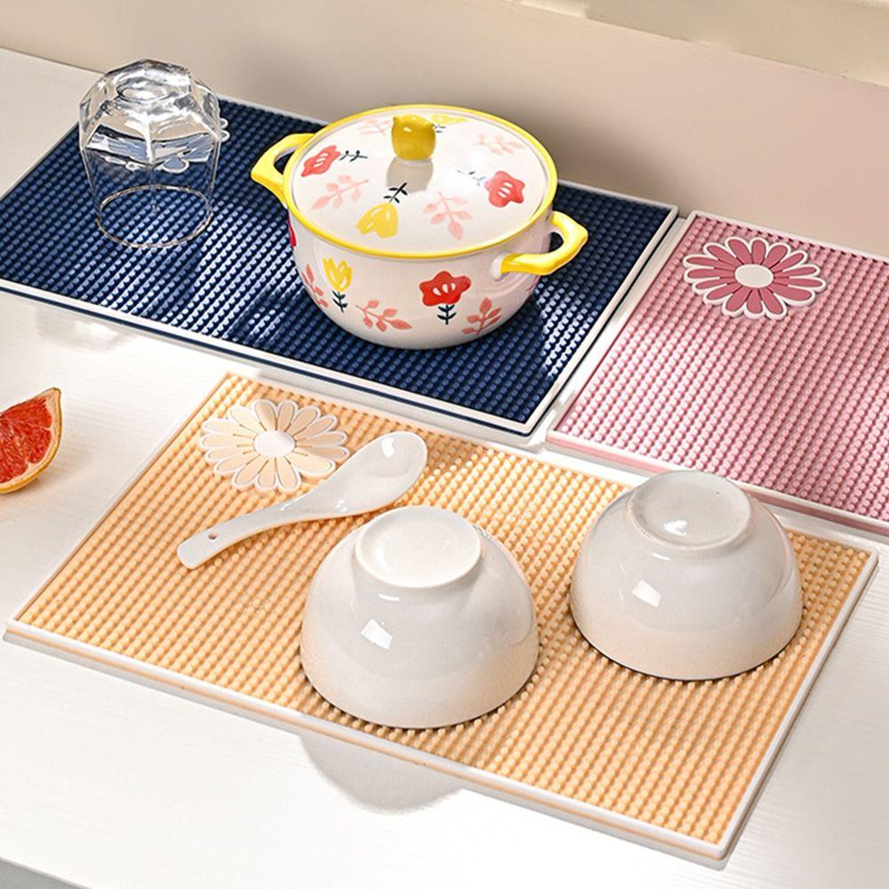Foldable Kitchen Drain Mat Quick-drying Silicone Bar Mat New Drain Pad
