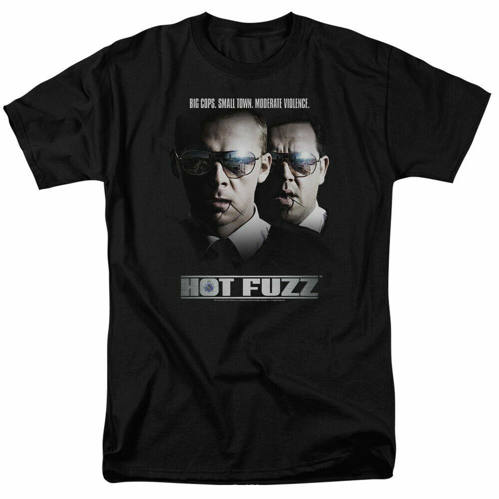 Hot Fuzz Big Cops T Shirt Mens Licensed Police Comedy Movie Tee Black XXXL