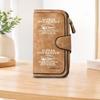 60S vintage car long zipper wallet, large-capacity card holder, unisex clutch bag, stylish zippered coin purse, suitable for daily use, a great gift