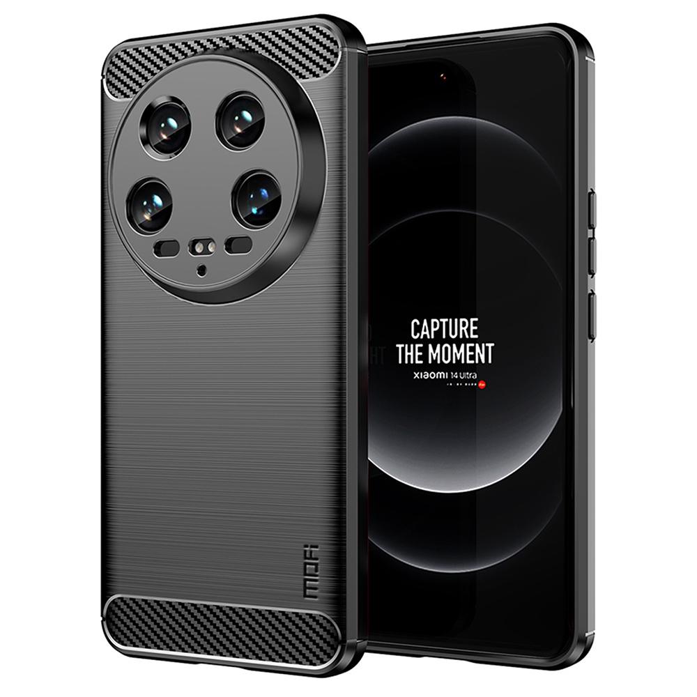 MOFI JK TPU Series-1 For Xiaomi 14 Ultra TPU Case Protective Phone Cover Carbon Fiber Texture
