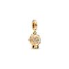Love Snowflake Snow Globe Gold Plated Copper Silver Alloy Glass Synthetic Cubic Zirconia Pendant Women's Gold 762825C01