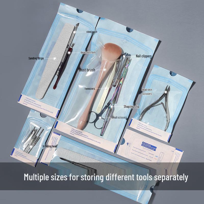 Samouzavírací sterilizační sáček odolný vůči vysokým teplotám pro manikúrní nástroje