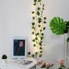 LED Artificial Plants String Light Green Maple Leaves Lamp Garland DIY Battery Powered Hanging