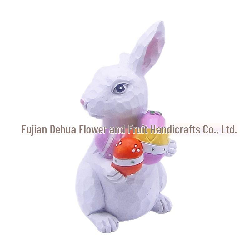 Easter Bunny Carrot House with Colored Eggs - Resin Home Decor & Gifts