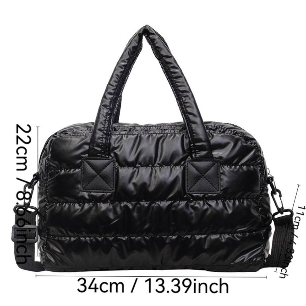 Luxury Fluffy Tote Bags Solid Color Quilted Shoulder Bag Large Capacity Handbags Women