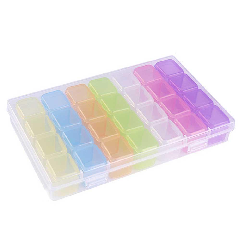 

New Portable 28Slots Plastic Empty Storage Box for Art Manicure Tools Jewelry Beads Display Storage Case Organizer Holder