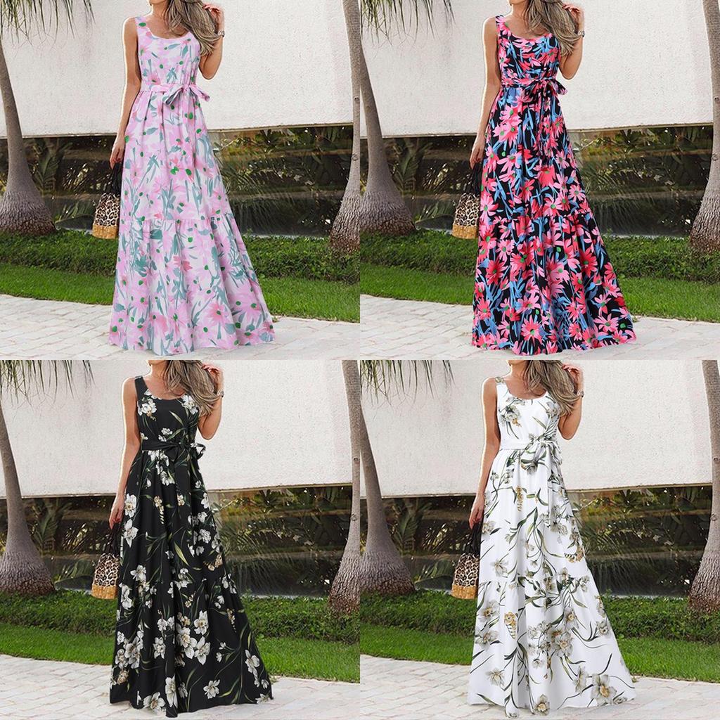Urban Casual Print Dress With Belt For Summer Fashion Enthusiasts