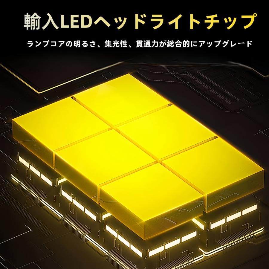 LED Fog Lamp, H8, H9, H11, H16, Hb3, HB4, Fan Included, 4 Sides, Light Emitting, Yellow, 3000k (H8/H9/H11/H16)