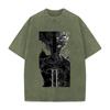 Hot Anime Black Clover Asta Print T-shirt Men Women Tshirts Short Sleeve Cotton Clothing Retro Washed T Shirt Harajuku Male Tops
