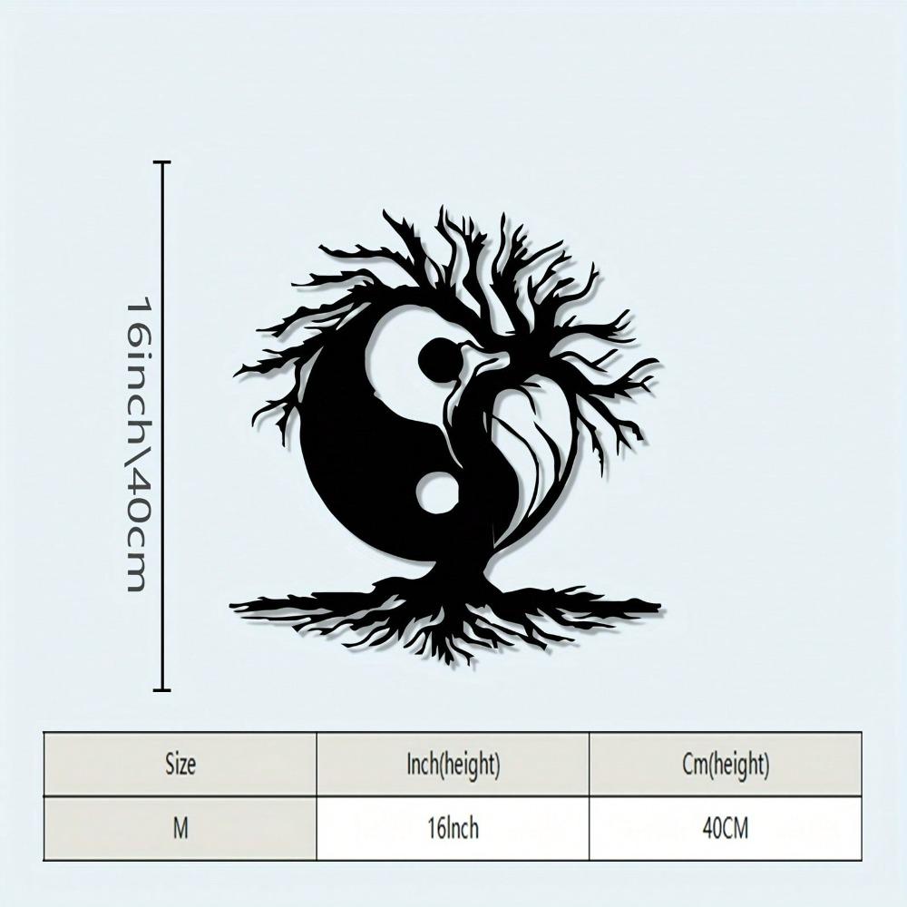 Yin Yang Tree of Life Metal Wall Art Iron Home Decor Spiritual Gift for Housewarming Birthday Valentine