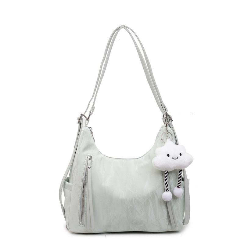 Minimalist Womens Large Capacity Pu Shoulder Bag With Zipper Closure For Daily Use