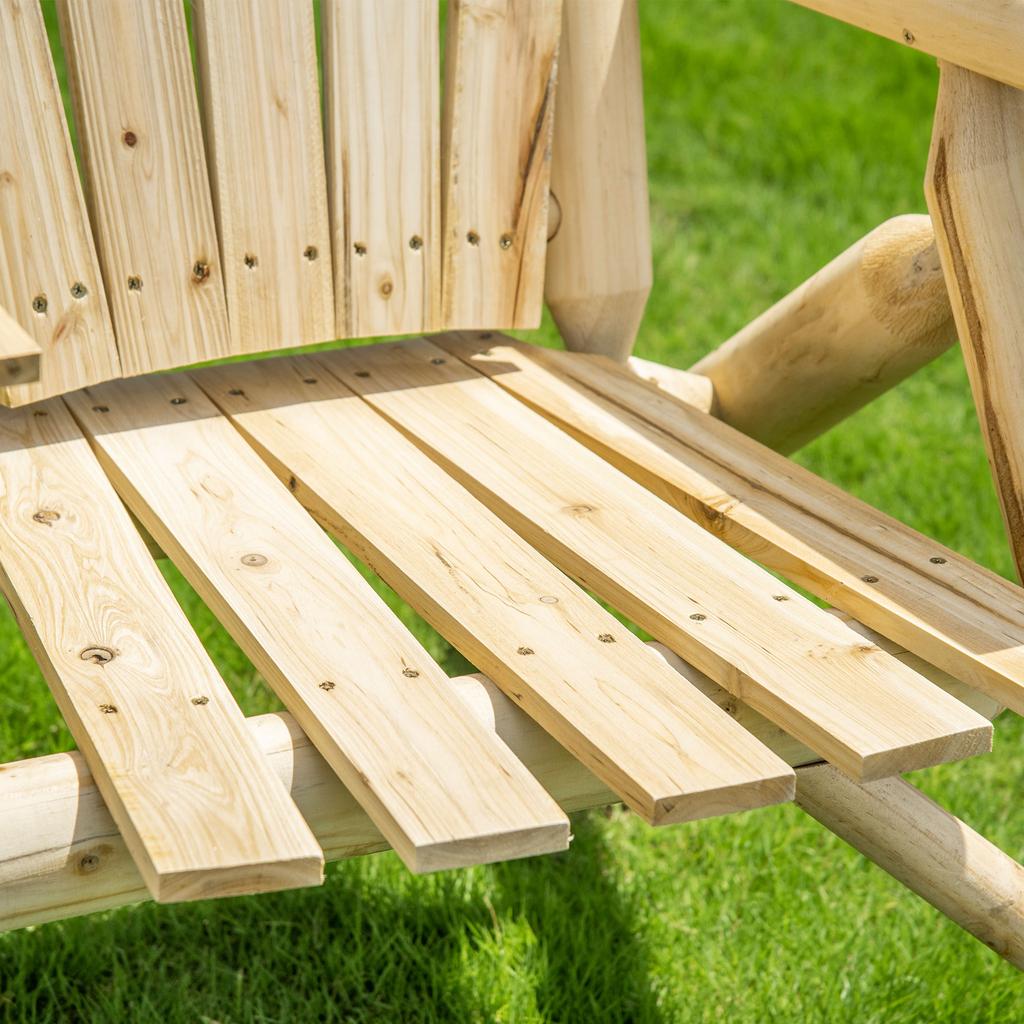 Garden Bench Combination for 2 People, Integrated Table, Natural Wood, 157 X 88 X 103 Cm
