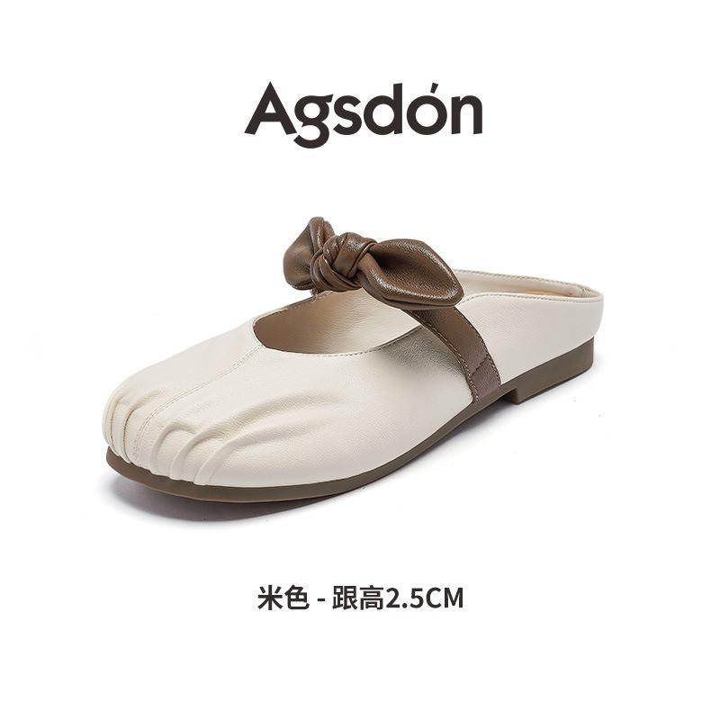 Augustine Bag Head Slippers Women's 2025 New Summer Wear French Bow One Pedal Fairy Style Sandals