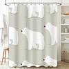 White Polar Bear Print Shower Curtain Waterproof Bath Mat Rug Decoration Home Decor Bathroom Accessories Set Multicolor 180X240C