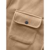 Men's Solid Color Loose-Fit Corduroy Collared Button-Up Jacket.